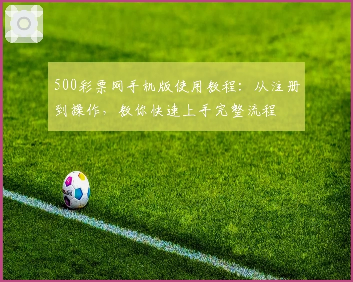 500彩票网手机版使用教程:从注册到操作,教你快速上手完整流程